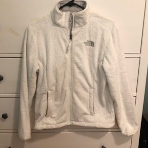 White Fuzzy North Face